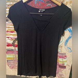 Hot Topic Black Mesh Detail Top